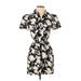 Banana Republic Casual Dress - Shirtdress: Ivory Floral Motif Dresses - Women's Size 0