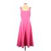 Ann Taylor Casual Dress - Midi: Pink Solid Dresses - New - Women's Size 4