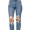 Judy Blue Plus Size Destroyed Boyfriend Denim - Blue