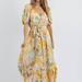 DRESS FORUM Society Street Bloom Maxi Dress - Yellow