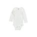 Gerber Long Sleeve Onesie: White Solid Bottoms - Size 0-3 Month