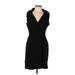 Ann Taylor Cocktail Dress - Wrap: Black Solid Dresses - Women's Size 10 Petite