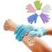 Qianying 5Pcs Shower Glove Exfoliating Dual Texture Bath Foam Bath Resistance Body Massage Cleaning Loofah Gloves for Shower Spa Massage And Body Scrubs Dead Skin Cell Remover Gloves