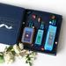 Premium Ayurvedic Beauty Gift MGF3 Set for Women & Men | Blue Nectar Vanilla Lotion Body Wash & Scrub & Body Mist with Herbal Ingredients | Ideal Gift for Mom Dad Girlfriend & Coworkers