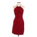 Blondie Nites Casual Dress - Party: Burgundy Solid Dresses - Women's Size 11