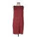 Ann Taylor Casual Dress - Shift: Red Jacquard Dresses - Women's Size Medium