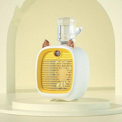 Mini Desktop Water Cooling Fan – USB Turbine Fan with LED Spray Humidifier, Personal Air Cooler