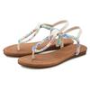 Zehentrenner LASCANA, Damen, Gr. 38, beige (beige, blau), Obermaterial: 100% Lederimitat. Futter: 100% Lederimitat. Decksohle: 100% Lederimitat. Laufsohle: 100% Synthetik, mehrfarbig, Flechtoptik, casual, Schuhe, Sandale in bunter Flecht-Optik VEGAN