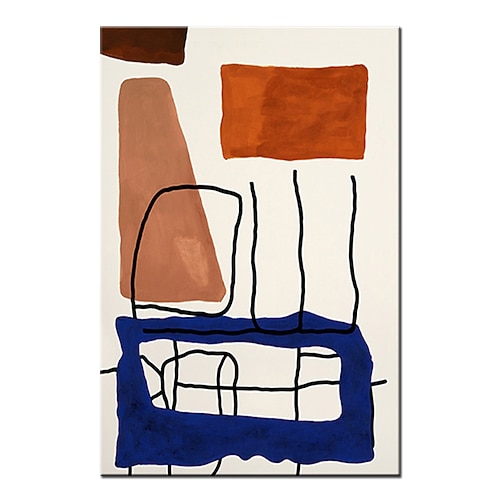 Mintura handgefertigte geometrische Farbstück-Ölgemälde auf Leinwand, Wandkunst, Dekoration, modernes abstraktes Bild für Wohnkultur, gerolltes, rahmenloses, ungedehntes Gemälde Image