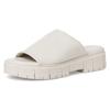 Pantolette TAMARIS, Damen, Gr. 36, weiß (sanftes weiß), Leder, casual, Schuhe, Plateau, Sommerschuh, Schlappen im monochromen Look
