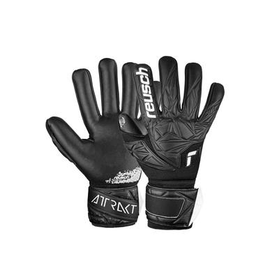 Torwarthandschuhe REUSCH "Attrakt Gold NC", Damen, Gr. 10, schwarz, 50% Elastodien, 35% Polyester, 5% Polyurethan, mehrfarbig, sportlich, Handschuhe, mit Negative Cut Image