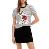 Embellished Mickey Mouse Appliqué Cotton T-shirt