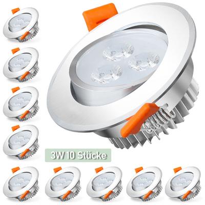 Vingo - 10X 3W Kaltweiß led Einbaustrahler Deckenstrahler Einbauleuchten Decke led Deckenspots Image