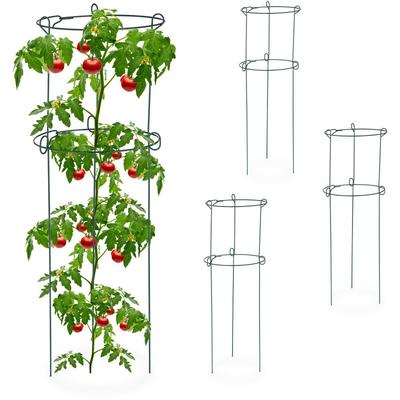 Relaxdays - Rankhilfe 4er Set, Kletterpflanzen, Rosen, Tomaten, Pflanzenstütze freistehend, Image