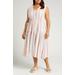 Caslon(r) Stripe Cotton Gauze Tiered Dress