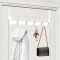 BUSATIA Over The Door Hook Over Door Towel Rack with 6-Dual Coat Hooks Door Hanger Door Coat Hanger Over The Door Coat Rack Door Hooks for Hanging Clothes Back of Door White