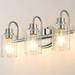 Bathroom Light Fixtures 3 Light Brushed Nickel Vanity Light Elegant Bathroom Vanity Light with Clear Glass Bathroom Lights Over Mirror Vanity Lights for Bathroom Kitchen