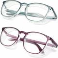 Safety Glasses Anti Fog Goggles Protective Eyewear Blue Light Blocking Anti Dust UV Protection Glasses For Men Women (2 Pack(new-blue+new-purple))