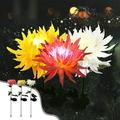 Feledorashia Outdoor Solar Lights Solar Garden Lights Artificial Flowers Big Chrysanthemum Waterproof Solar Lights Outdoor - for Outdoor Landscape Patio Yard Garden Decoration