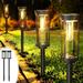 Oneshit Solar Lights Outdoor 2 Pack Upgraded Outdoor Solar Lights For Outside Super Bright Up To 12Hrs IP65 Solar Garden Lights For Yard Solar Light in Clearance Black