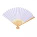 GUOOL 2xHandheld Folded Fan Paper Folding Fan for Kids Drawing Handmade Bamboo Hand Held Fan White Paper Hand Fan for Wedding Wall DIY Decor White 4 Pcs