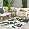 nuLOOM Hanni Leaves Indoor/Outdoor Machine Washable Area Rug 5 x 8 Green