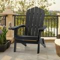 ACEGOSES Outdoor Folding Adirondack Chair Patio Plastic Fire Pit Chair for Outside Deck and and Balcony Black