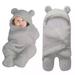 Heldig Warm Fleece Infant Sleep Bag with Feet Newborn Baby Wrap Blanket Ears Hooded Swaddle Sack Wraps Stroller Crib Sleeping Bag Sack Photography Prop for 0-6 Months