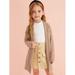 Kids Toddler Baby Girl Long Sleeve Open Front Cardigan Solid Color Long Knitwear Sweater Top Jacket