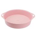 Qumonin 1pc Garden Sieve Plastic Sifting Pan Mesh Screen Sand Sifter with Handle (Pink)