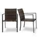 2pcs Stackable Outdoor Wicker Patio Dining Chairs All-Weather Firepit Armchair