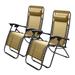 leecrd Set of 2 Adjustable Steel Mesh Zero Gravity Lounge Chair Recliners with Pillows