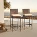 SalonMore Patio Bar Stools Wicker Bar Chair Rattan Conversation Bar Chairs Heavy Duty Frame Wicker Chairs w/ Soft Cushion