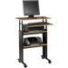 Products 1929CY MUV Mobile Stand-Up Height-Adjustable Desk Keyboard Storage Steel Frame Construction Durable Melamine Laminate Work Surface 4 Wheels Narrow Design