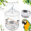 9.5 Bird Cage Love Parrot Birdcage Stainless Steel Pet Bird Flight Cages Pet House with Food Cup Standing Pole for Small Birds Parakeets Cockatiels Conure Parrot