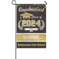 Personalized Graduation Garden Flag with Name & School Name Congratulations Class of 2024 Gold Sparkle Navy Blue Custom Photo Outdoor Graduation Decorations Class of 2024