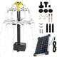 Evjurcn Solar Bird Bath Fountain 3-Tier Solar Fountain Pump Kit with 9 Nozzles Eco-Friendly Solar Fountain Water Pump Solar Birdbath Pump Decorative DIY Bird Bath Water Pump for Bird Bath Pond Gardens