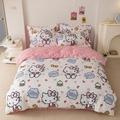 GQ Sanrio Hello Kitty Bedding Set 100%cotton Duvet Cover Bed Sheet Pillowcase Bedsheet Single King Queen Twin Size Home Textile