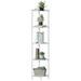 leecrd 5 Tier Corner Shelf Stand 65â€� Tall Corner Shelves Display Rack for Living Room Decor White Bookshelf Organizer Plant Stand Shelf for Bedroom Small Space