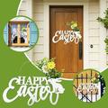 Yuljskio Cute Bunny Easter Themed Wooden Sign For Gate Garden Door Cafes Club Bar Decoration Hello Wood Sign Plaque Happy Easter Truck With Easter Eggs Decor Sign