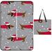LAKIMCT Christmas Hat Sweater Dog Picnic Blanket with Zipper Waterproof Sandproof Beach Blanket Foldable Portable Tote Bag Picnic Mat for Lawn Park Beach Travel Camping