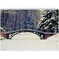 Bestwell 1000 Piece Jigsaw Puzzle for Kids Adults - Winter Scene Old Bridge Winter Snowy Puzzle Game