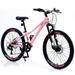 Ambifirner Mountain Bike for Youth Adult Men Women 24 Inch Mountain Bike for Girls and Boys - Shimano 7-Speed Pink