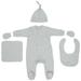 1 Set Baby Coming Home Outfit Newborn Romper Hat Bib Mittens Baby Clothes Set