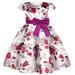 ZMHEGW Toddler Girls Dresses Kids Floral Flowers Prints Short Sleeves Beach Straps Princess Clothes Dress