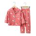 Esaierr Kids Baby Boys Girls Spring Fall Pajamas Pj 2Pcs Outfit Set Little Boys Girls Long-Sleeve Loungewear Outfit Button Casual Cute Sleep Toddler Sleepwear Jammies Outfit Size 1-10Y