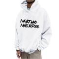 Amtdh Men s Sweatshirts Clearance Letter Print Long Sleeve Drop Shoulder Streetwear Pullover Casual Loose Fit Pocket Hoodies for Men Lightweight Blouses 2023 Mens Cool Clothes White XL