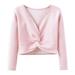 Bjutir Casual Long Sleeve Tops For Toddler Autumn Winter Girls Warm Solid Color Blouse Ballet Wrap Tops Velvet Dance Sweater