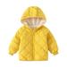 Riforla Toddler Babys Boys Girls Thick Warm Hooded Coat Winter for Babys Clothes Coat Jacket Outwear Solid Colour Toddler Winter Coat for Boys Yellow 140