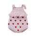 Thaisu Baby Girls Knitting Jumpsuit Heart Print Ruffled Square Neck Sleeveless Sweater Overalls Valentine s Day Outfits